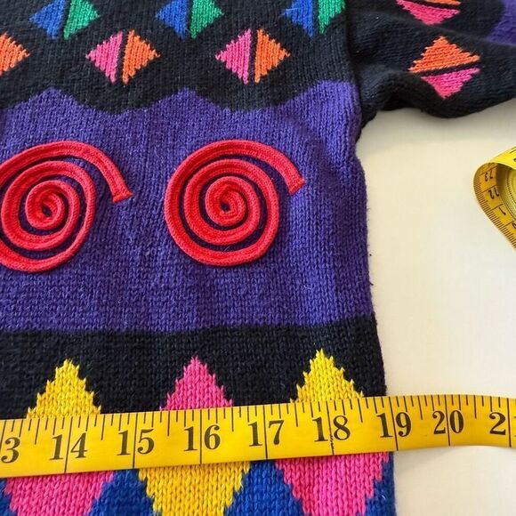 Vintage Rafaella Colorful Intarsia Knit Sweater Sz  L Artsy, Vintage - Picture 9 of 12